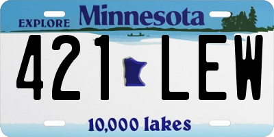 MN license plate 421LEW