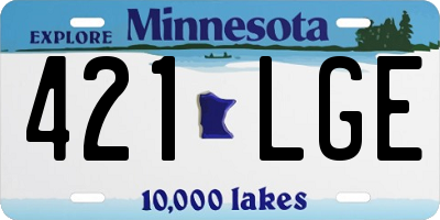 MN license plate 421LGE