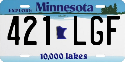 MN license plate 421LGF