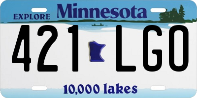 MN license plate 421LGO