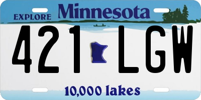 MN license plate 421LGW