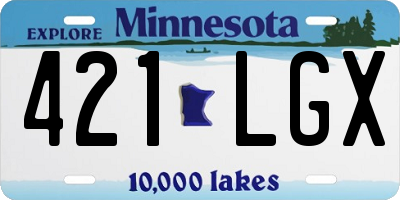 MN license plate 421LGX