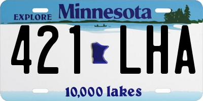 MN license plate 421LHA
