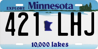 MN license plate 421LHJ