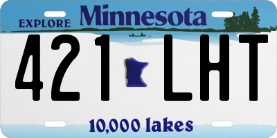 MN license plate 421LHT