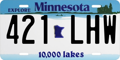 MN license plate 421LHW