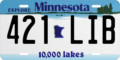 MN license plate 421LIB
