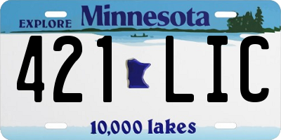 MN license plate 421LIC