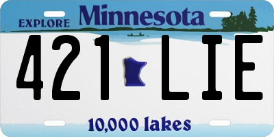 MN license plate 421LIE