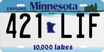 MN license plate 421LIF