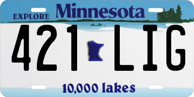MN license plate 421LIG