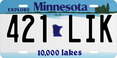 MN license plate 421LIK