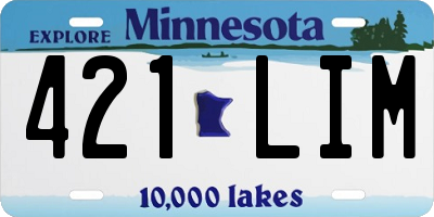 MN license plate 421LIM