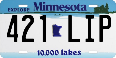 MN license plate 421LIP