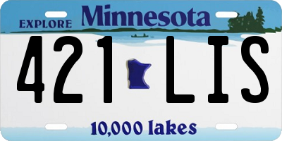 MN license plate 421LIS