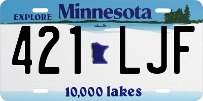 MN license plate 421LJF