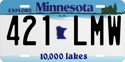 MN license plate 421LMW