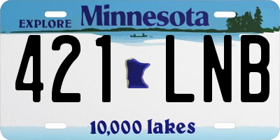 MN license plate 421LNB
