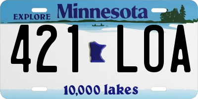 MN license plate 421LOA