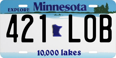 MN license plate 421LOB