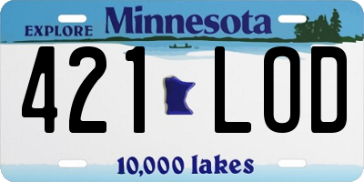 MN license plate 421LOD