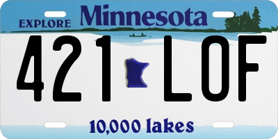 MN license plate 421LOF