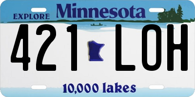 MN license plate 421LOH