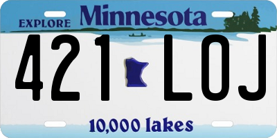 MN license plate 421LOJ