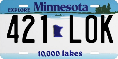 MN license plate 421LOK