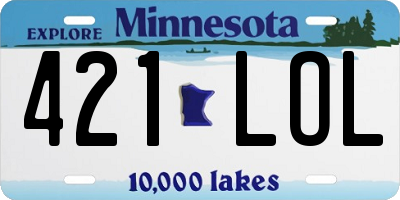 MN license plate 421LOL