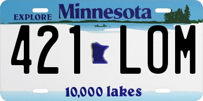 MN license plate 421LOM