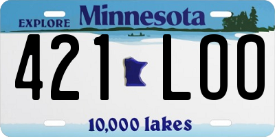 MN license plate 421LOO