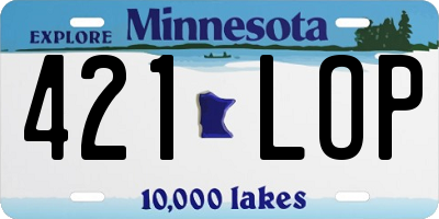 MN license plate 421LOP