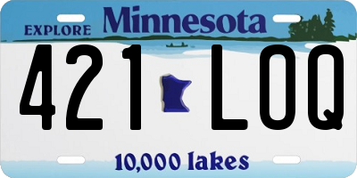 MN license plate 421LOQ