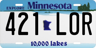 MN license plate 421LOR