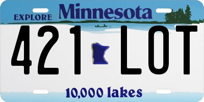 MN license plate 421LOT