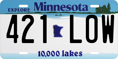 MN license plate 421LOW