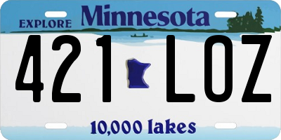 MN license plate 421LOZ