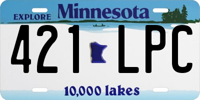 MN license plate 421LPC