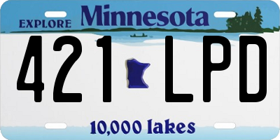 MN license plate 421LPD