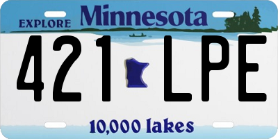 MN license plate 421LPE
