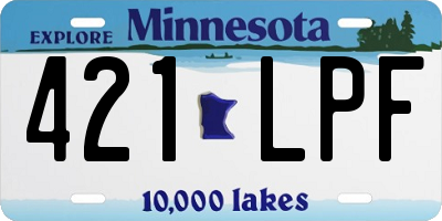 MN license plate 421LPF