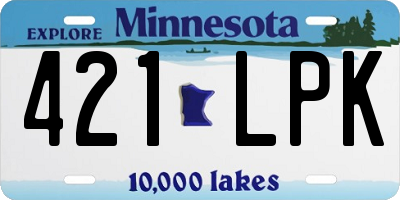 MN license plate 421LPK