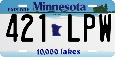 MN license plate 421LPW