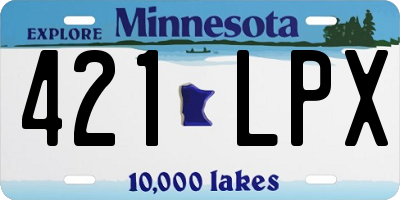 MN license plate 421LPX