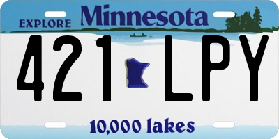 MN license plate 421LPY