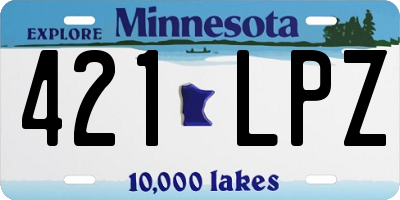 MN license plate 421LPZ