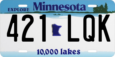 MN license plate 421LQK