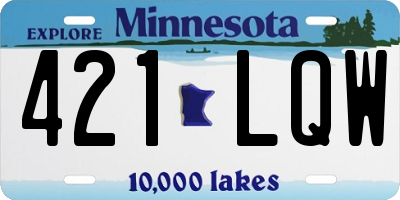 MN license plate 421LQW