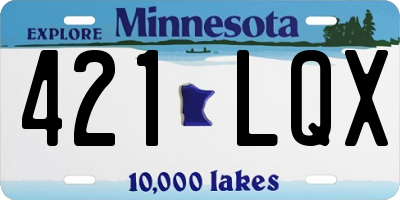 MN license plate 421LQX